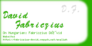 david fabriczius business card